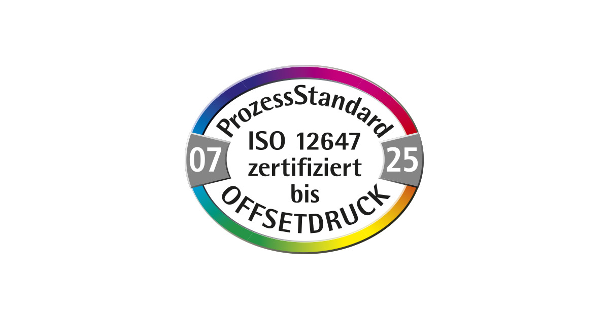 Siegel Prozessstandard Offsetdruck zertizifiert bis 07/25